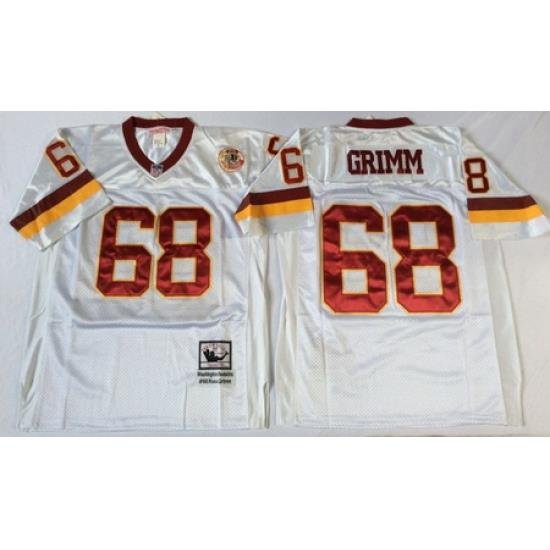 Redskins 68 Russ Grimm White Throwback Jersey