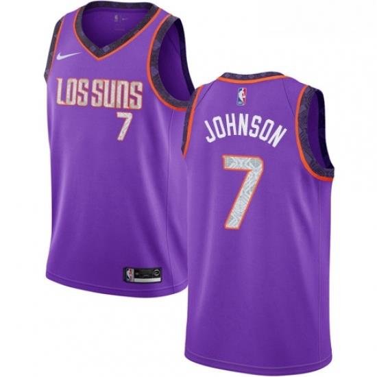 Mens Nike Phoenix Suns 7 Kevin Johnson Swingman Purple NBA Jersey 2018 19 City Edition