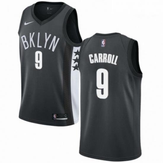 Mens Nike Brooklyn Nets 9 DeMarre Carroll Swingman Gray NBA Jersey Statement Edition