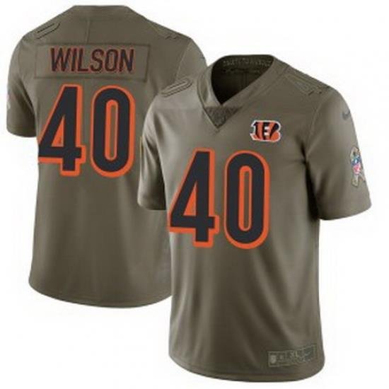 Cincinnati Bengals 40 Brandon Wilson Men Limited Green 2017 Salute to Service Jersey