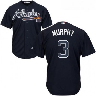 Youth Majestic Atlanta Braves 3 Dale Murphy Authentic Blue Alternate Road Cool Base MLB Jersey