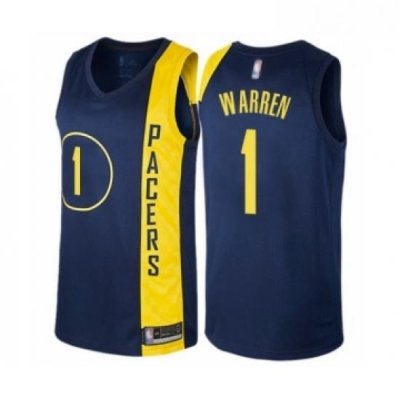 Youth Indiana Pacers 1 TJ Warren Swingman Navy Blue Basketball Jersey City Edition