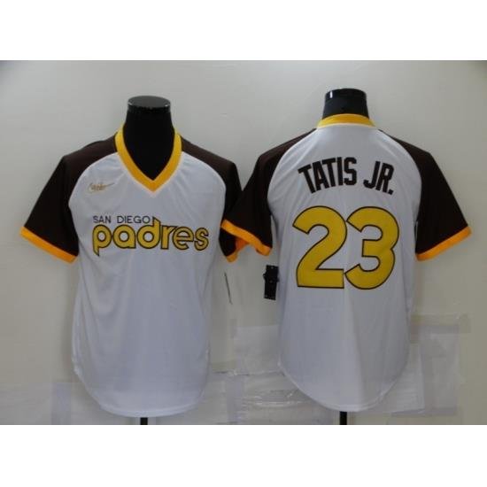 Men's San Diego Padres #23 Fernando Tatis Jr. Replica White Alternate CooperstoWn Jersey