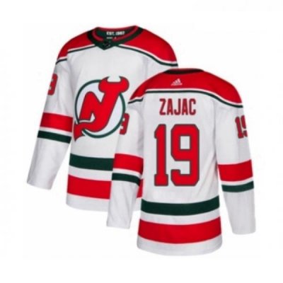 Youth Adidas New Jersey Devils 19 Travis Zajac Authentic White Alternate NHL Jersey