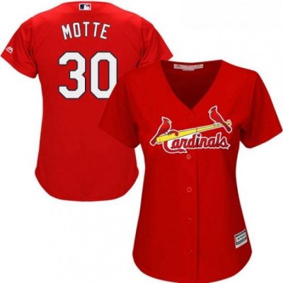 Womens Majestic St Louis Cardinals 30 Jason Motte Replica Red Alternate Cool Base MLB Jersey