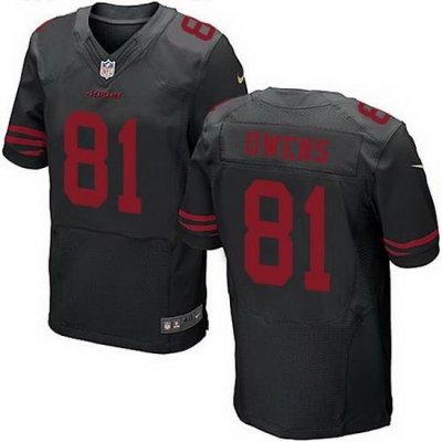 Nike 49ers #81 Terrell OWens Black Alternate Mens Stitched NFL Elite Jersey