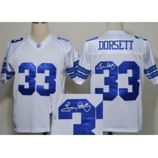 Dallas Cowboys 33 Tony Dorsett White Throwback M&N Signed NFL Jerseys