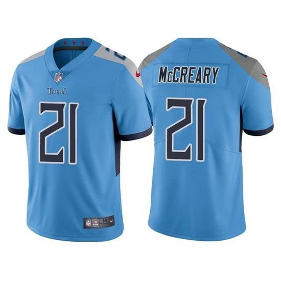 Men Tennessee Titans 21 Roger McCreary Blue Vapor Untouchable Stitched jersey