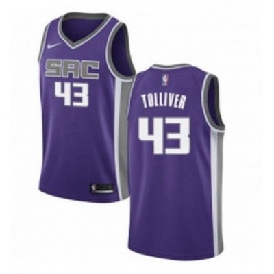 Womens Nike Sacramento Kings 43 Anthony Tolliver Swingman Purple Road NBA Jersey Icon Edition