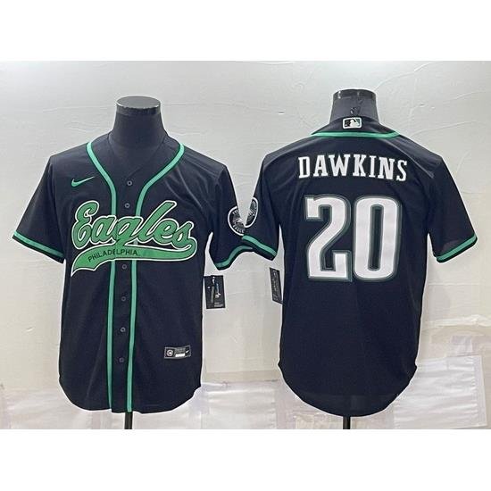 Men Philadelphia Eagles 20 Brian Dawkins Black Cool Base Stitched Baseball Jersey