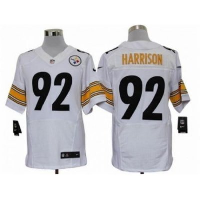 Nike Pittsburgh Steelers 92 James Harrison White Elite NFL Jersey