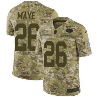 Nike Jets #26 Marcus Maye Camo Mens Stitched NFL Limited 2018 Salute To Service Jersey