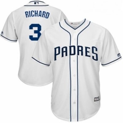 Youth Majestic San Diego Padres 3 Clayton Richard Replica White Home Cool Base MLB Jersey