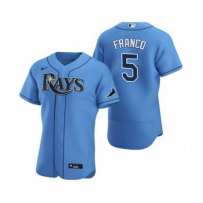 Men Tampa Bay Rays 5 Wander Franco Blue Flex Base Stitched Jersey