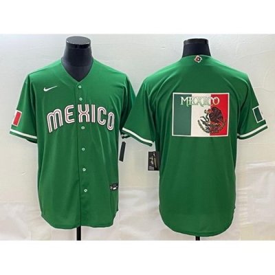 Men Mexico Baseball 2023 Green World Baseball Big Logo Classic Stitched JerseyS