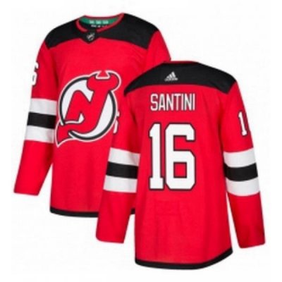 Mens Adidas New Jersey Devils 16 Steve Santini Authentic Red Home NHL Jersey