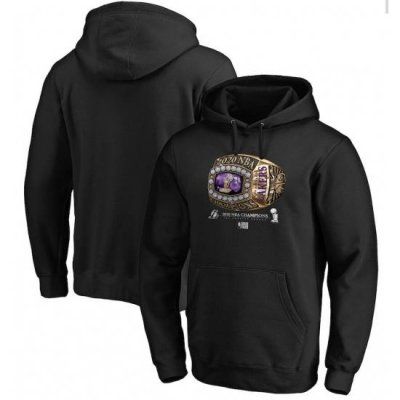 Men Los Angeles Lakers Black 2020 NBA Finals Champions Bling Diamond Pullover Hoodie