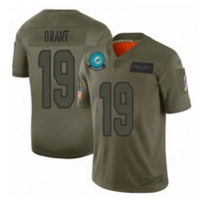 Men Miami Dolphins 19 Jakeem Grant Limited Camo 2019 Salute to Service Football Jersey