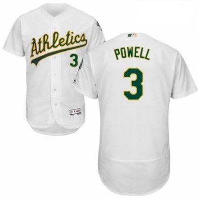 Mens Majestic Oakland Athletics 3 Boog Powell White Home Flex Base Authentic Collection MLB Jersey