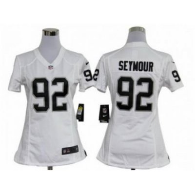 Women Nike Oakland Raiders #92 Richard Seymour White jerseys