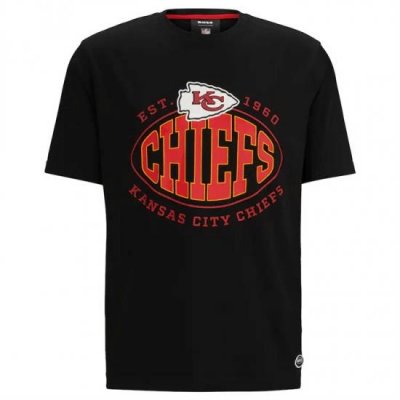 Men Kansas City Chiefs Black BOSS X Trap T Shirt