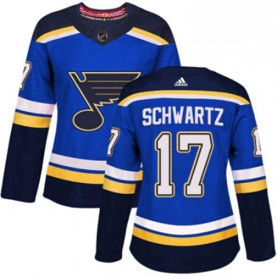 Womens Adidas St Louis Blues 17 Jaden Schwartz Authentic Royal Blue Home NHL Jersey