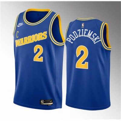 Men Golden State Warriors 2 Brandin Podziemski Royal 2023 Draft Classic Edition Swingman Stitched Basketball Jersey