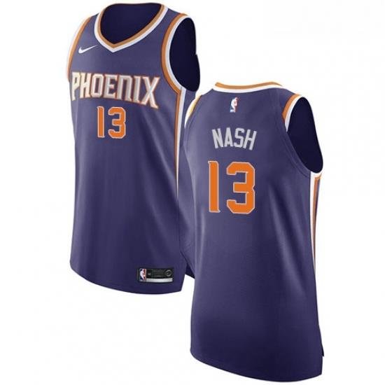 Mens Nike Phoenix Suns 13 Steve Nash Authentic Purple Road NBA Jersey Icon Edition