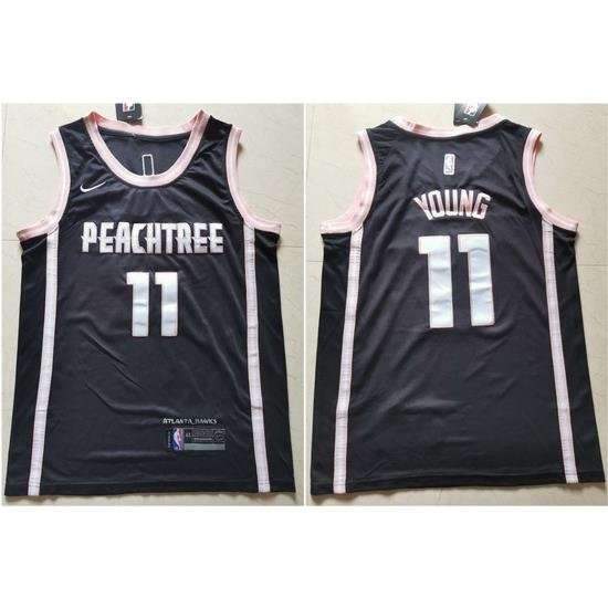 Hawks 11 Trae Young Black Nike City Edition Swingman Jersey