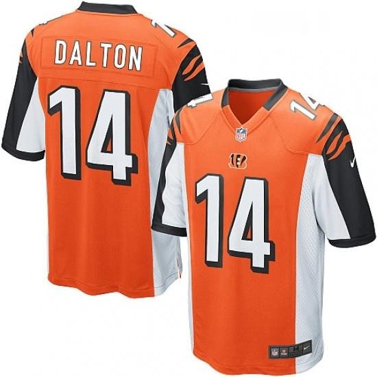 Mens Nike Cincinnati Bengals 14 Andy Dalton Game Orange Alternate NFL Jersey