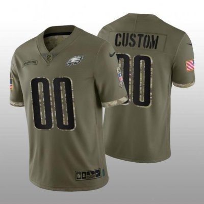 Men Women Youth Philadelphia Eagles ACTIVE PLAYER Custom Olive 2022 Salute To Service Limited Stitched Jersey