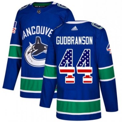 Youth Adidas Vancouver Canucks 44 Erik Gudbranson Authentic Blue USA Flag Fashion NHL Jersey