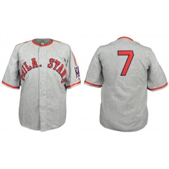 Men Philadelphia Stars Blank Grey 1939 Road Stitched Baseball Jersey