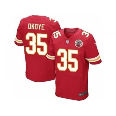 Nike Kansas City Chiefs 35 Christian Okoye Red Elite Stitched NFL Jersey