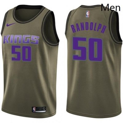 Mens Nike Sacramento Kings 50 Zach Randolph Swingman Green Salute to Service NBA Jersey