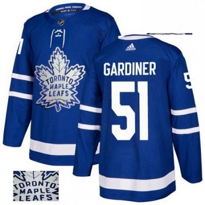 Mens Adidas Toronto Maple Leafs 51 Jake Gardiner Authentic Royal Blue Fashion Gold NHL Jersey