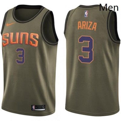 Mens Nike Phoenix Suns 3 Trevor Ariza Swingman Green Salute to Service NBA Jersey