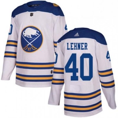 Mens Adidas Buffalo Sabres 40 Robin Lehner Authentic White 2018 Winter Classic NHL Jersey