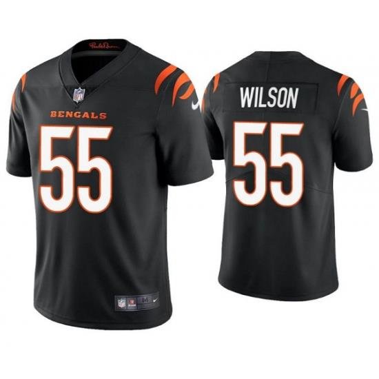 Men Cincinnati Bengals 55 Logan Wilson 2021 Black Vapor Untouchable Limited Stitched Jersey