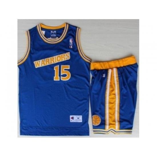 Golden State Warriors 15 Latrell Sprewell Blue Hardwood Classics NBA Jerseys Shorts Suits