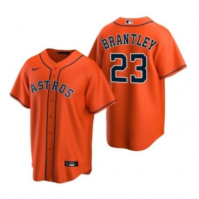 Mens Nike Houston Astros 23 Michael Brantley Orange Alternate Stitched Baseball Jersey