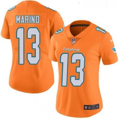 Womens Nike Miami Dolphins 13 Dan Marino Limited Orange Rush Vapor Untouchable NFL Jersey