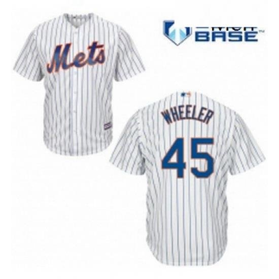 Mens Majestic New York Mets 45 Zack Wheeler Replica White Home Cool Base MLB Jersey