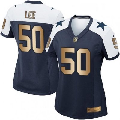 Womens Nike Dallas Cowboys 50 Sean Lee Elite NavyGold Throwback Alternate NFL Jersey