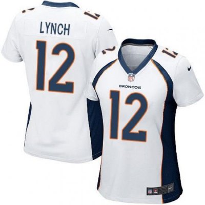 Nike Broncos #12 Paxton Lynch White Womens Stitched NFL New Elite Jersey