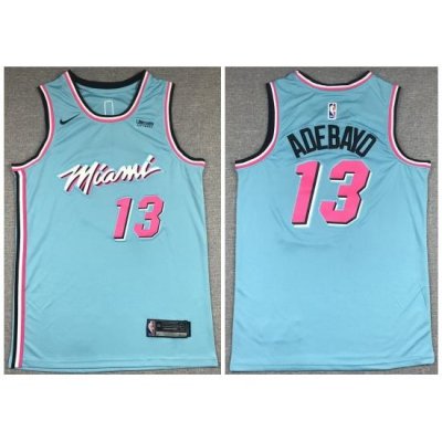 Heat 13 Bam Adebayo Light Blue Nike City Edition Swingman Jersey