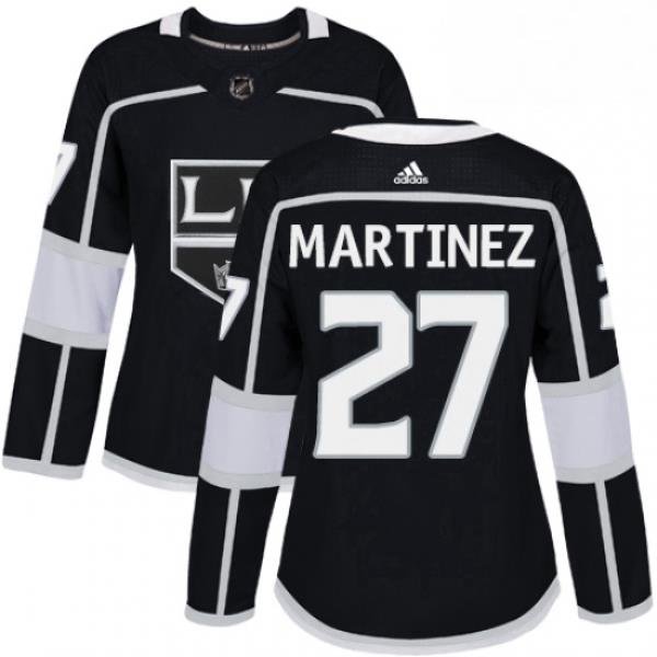 Womens Adidas Los Angeles Kings 27 Alec Martinez Authentic Black Home NHL Jersey