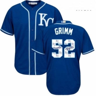 Mens Majestic Kansas City Royals 52 Justin Grimm Blue Authentic Blue Team Logo Fashion Cool Base MLB Jersey