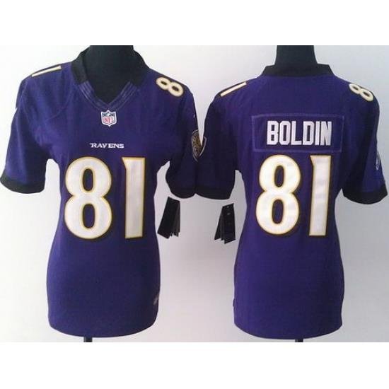 Women Nike Baltimore Ravens 81 Anquan Boldin Purple LIMITED Jerseys