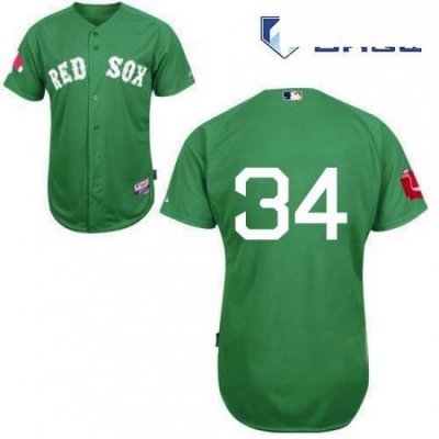 Mens Majestic Boston Red Sox 34 David Ortiz Authentic Green Cool Base MLB Jersey